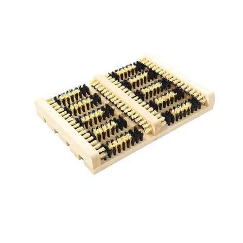 Natural Wood Boot Scraper Brush Mat