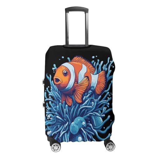 Clownfish on Anemone Luggage Covers Washable Travel Suitcase Cover Elastic Baggage Protector4