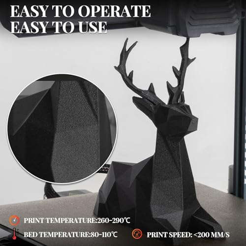 Image of TINMORRY PETG-GF Glass Fiber PETG Filament 1.75mm, 3 KG, Frosted Black