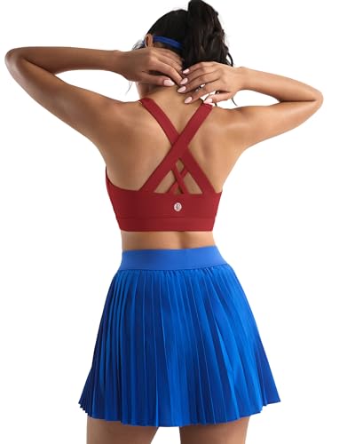 Image of RUNNING GIRL Sports Bras for Women,Padded Strappy Sports Bras Criss-Cross Back Medium Support Sports Bras with Removable Cups