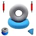 2 Pezzi Cuscino Emorroidi Gonfiabile, Cuscino ad anello Gonfiabile, Cuscino per Ciambella, Rotondo Cuscino Ortopedico Sedile, con Pompa, per Auto, Divani, Uffici e Sedie a Rotelle(Blu scuro)