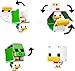 Mattel Minecraft Flippin’ Figs 2-Pack Action Figures, Set with Sheep & Chicken Jockey with 2-in-1 Fidget Play, 3.75-inch Scale, Large Heads & Pixelated Design