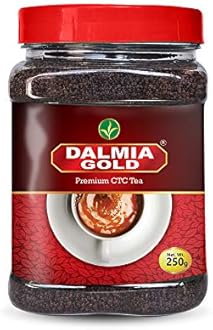 Dalmia Gold Premium Ctc Tea With Long Orthodox Leaves - 250Gms (Jar) | Pack Of 4 | Blended Ctc Tea | Fresh And Aromatic Chai | 100% Vegetarian - Assam, Loose Leaves