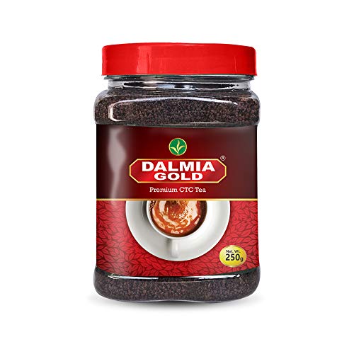 Dalmia Gold Premium CTC Tea with Long Orthodox Leaves – 250gms ( Jar ) ( Pack of 2 )