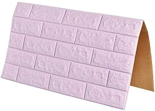 Image of 3D Brick Wallpaper for Wall | Self Adhesive PE Foam DIY Panel | Peel & Stick Decor for Home, Living, Bedroom & Office (70 x 77 cm, Appx 5.8 Sq Ft) (35, Purpal)