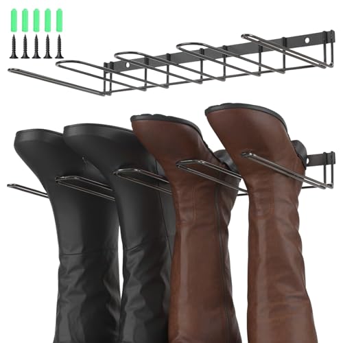 2 Soporte para Botas, Ganchos para Botas de Pared, Estante para Botas Independiente, Organizador de Zapatos de Metal Resistente, Soporte Alto para Zapatos, para Armario, Entrada, Exterior, Garaje