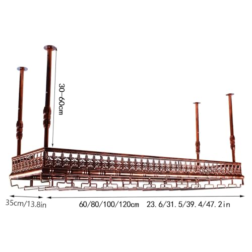 Soporte industrial redondo para vino colgante color negro 60x35 cm miniatura 7