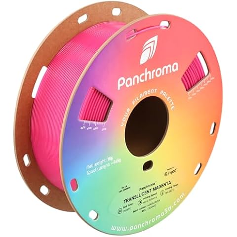 Polymaker Panchroma Translucent PLA Filament, Translucent Magenta 3D Printing PLA Filament 1.75mm 1kg, Panchroma High Translucency 1.75mm 3D Printer PLA Filament Cover