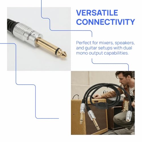 Cable divisor 3.5mm hembra a doble 6.35mm macho miniatura 4