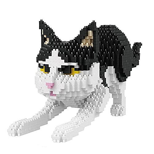 ISeeSee Mini Cat Building Blocks Pet Building Toy Bricks Micro Mini Blocks 3D Puzzle Building Blocks Set Toys Gifts for Kids or Adult (Cat Black 1390PCS)