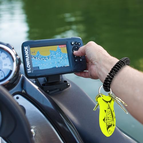 Image of 2 Pack Boat Key Float, Glow in the Dark Floating Keychain for 5-6 Boat Keys,100% Waterproof Key Floats,Strong Buoyancy,Floating Key Ring with Coil,Green&Yellow