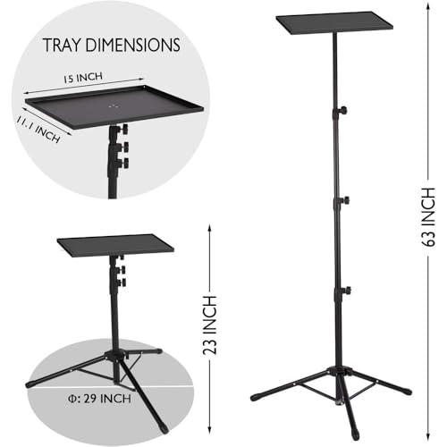 Soporte de piso trípode ajustable para portátil y proyector miniatura 6