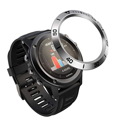 Anillo de acero inoxidable Eariy, compatible con Garmin Fenix 3 / Fenix3 HR Scale, protector de...