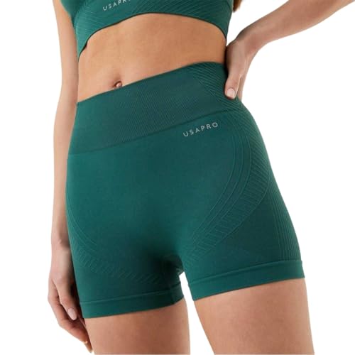 Image of USA Pro Womens Seamless 3 Inch Shorts Forest Green XXL