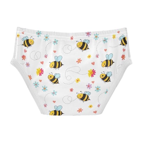 CHIFIGNO Cute Cartoon Bees Floral White Boy Briefs Cotton Boys Underwear Breathable Soft Briefs Underwear2