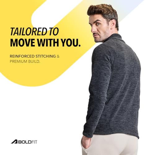Image of Boldfit Sweatshirt for Man Stylish Sweatshirts for Men Breathable Jacket for Man Half Zipper Sweatshirt for Men Casual Sweat Shirt Full Sleeves Sweaters All Day Winter wear Jackets Stylish