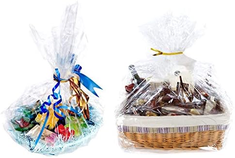 4 Sizes 200 Pieces Clear Cellophane Treat Bags Cello Wrap Bags with Mix Colors Twist Ties, Holiday Plastic Bags for Party Favor, Birthday, Wedding (4 x 3 Inch, 10 x 2 Inch, 15 x 12 Inch, 20 x 15 Inch)