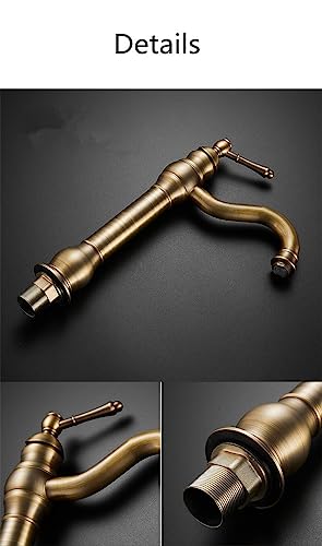 Robinet de lavabo eau chaude et froide pour vasque rétro noire - 3
