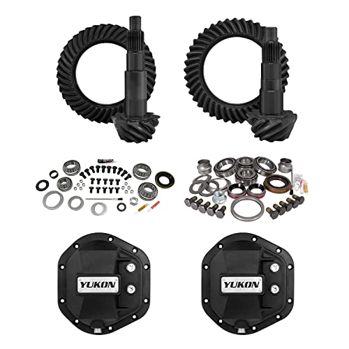 Yukon Stage 2 Re-Gear Kit w/Diff Covers for Dana 44, 4.88 Ratio, 24 Spline, Compatible with Jeep JK, YGK015STG2