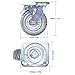 uyoyous 6 Inch Rubber Caster Wheels Heavy Duty Anti-Skid Swivel Casters 1653Lbs Set of 4 (2 Swivel w Brake,2 Swivel Without Brake) Silent Universal 360 Degree Rotation Caster Wheels
