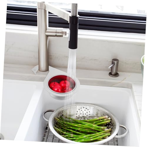 Colador de acero inoxidable grande para fregadero de cocina miniatura 4
