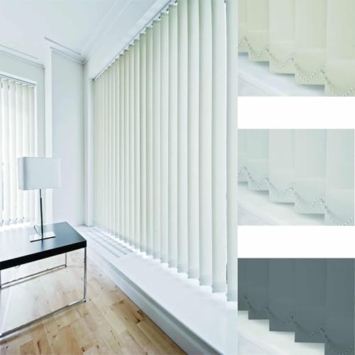 Dimout Patterned Vertical Blind Complete [120cm White Short Drop]