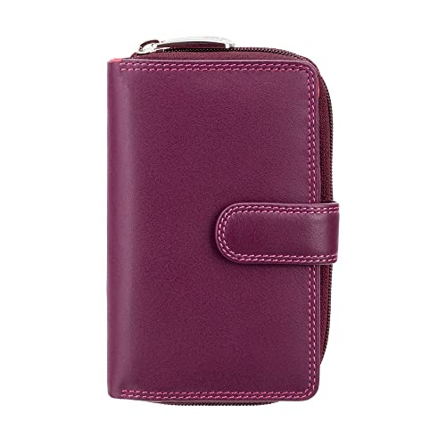 Visconti RIO 13 Ladies Large Soft Leather Purse/Wallet (Plum/Fuschia)