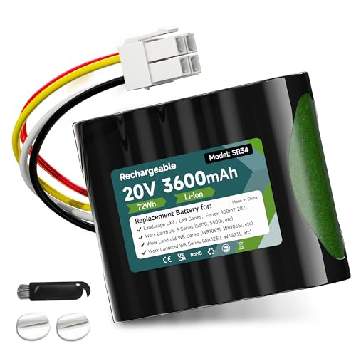 Mspalocell 20V 3500MAH Batería para Worx Landroid S Basic, S450i, S500, WA3230, WR101SI, WR102SI, WR105SI WR105si.1, WR106 SI WR106SI, WR115mi, Landxcape LX7 / LX9 Series, 50032492, Ferrex 800m2 2021