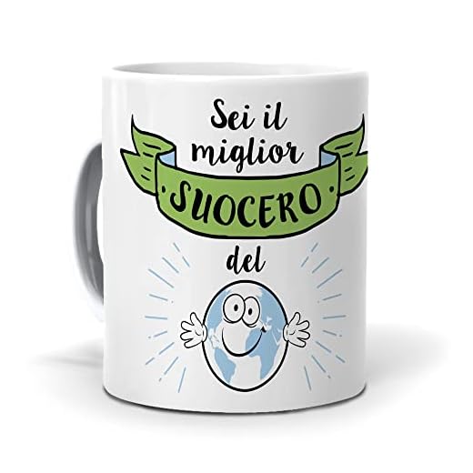 Regalo originale Idea da regalare. Tazza Sei il miglior suocero del mondo. Ceramica 350 ml.