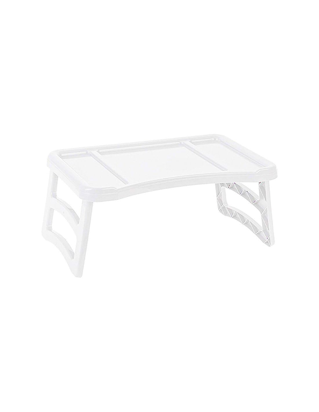 JARDIN202 - Bandeja Plegable de Plástico - Bandeja de Cama Portátil | Mesa Multiuso - Mesa Auxiliar para Salón | (Blanca)