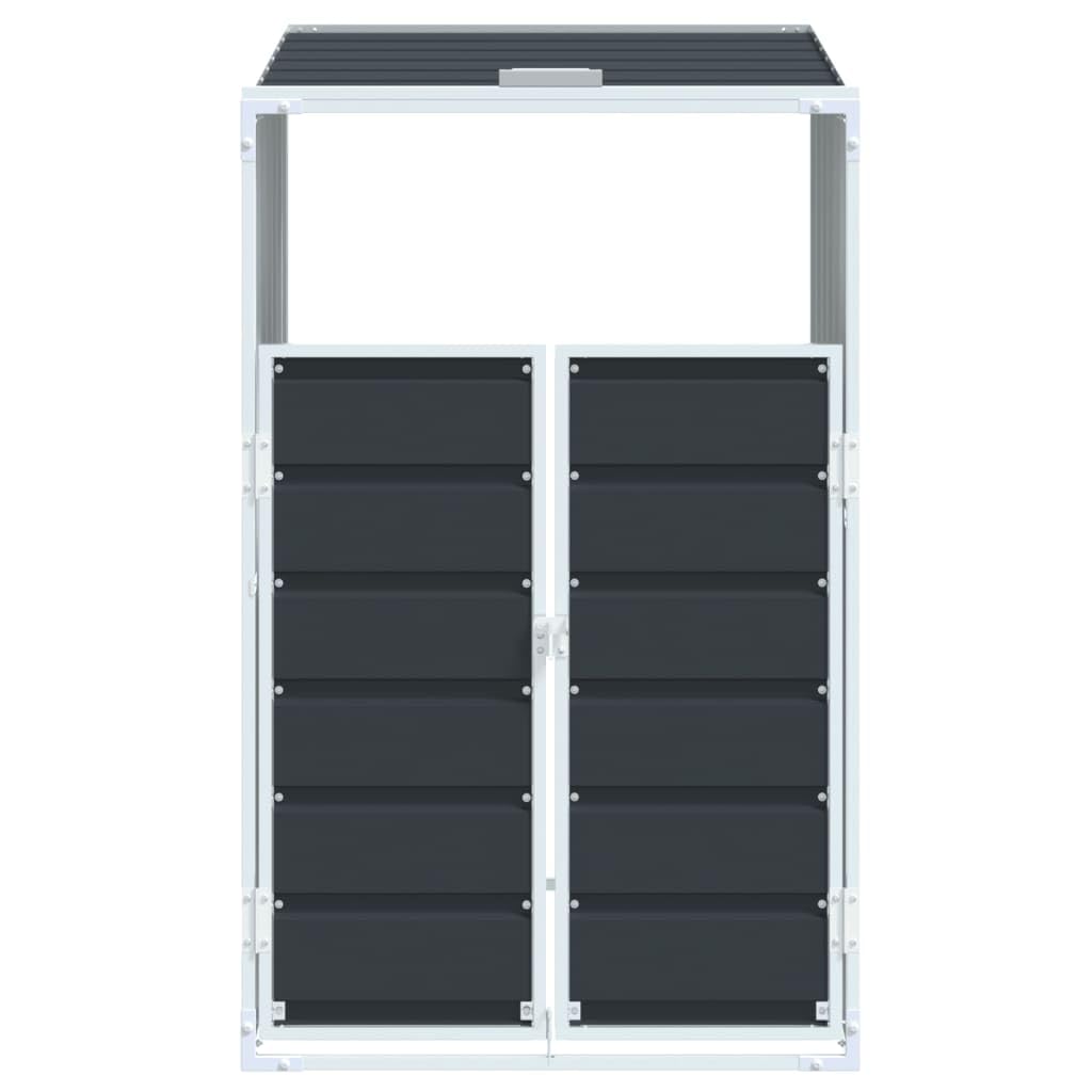 Gecheer Cobertizo de contenedor de Basura Acero Antracita 72x81x115 cm,Cubo de Basura,Almacenamiento de Cubos de Basura,Cobertizo para Papeleras Jardín