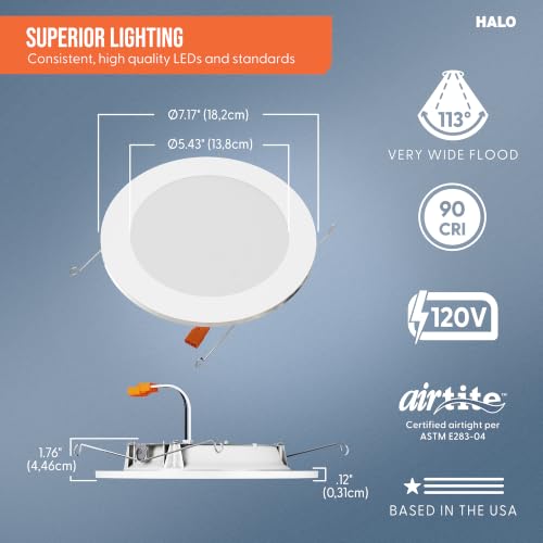 HALO HLBT 6 inch LED Recessed Light Slim Trim Retrofit 5CCT 765lm 6PK - image 2