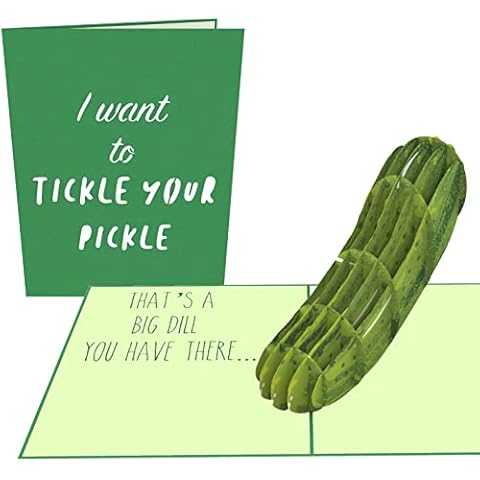 PopLife Naughty Pickle 3D Pop Up Card - Valentine's Day Card for Anyone, Just Because, Father’s Day, Congratulations, Happy Birthday, New Job, Funny Card for Him, Graduation, Fun Get Well Soon Cover