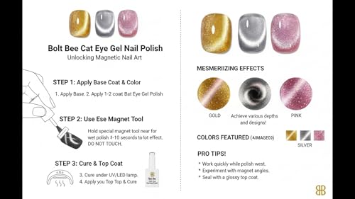 Image of Bolt Bee Gel Nail Polish - Highly Pigmented Glossy Finish, Smooth Application, Chip-Resistant Long-Lasting Color, Uv /led Lamp Cure, DIY Manicure & Salon Nail Art - 3pcs | 9ml