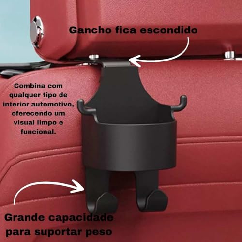 Kit 2 Gancho Multifuncional Versátil Suporte de Copo Banco Traseiro de Assento de Carro, Traseiro 3