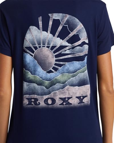 Image of Roxy Womens Boyfriend Crew T-Shirt, Casual Relaxed Fit Crew Neck Tee Short Sleeve Cotton Basic Shirt Everyday Comfort