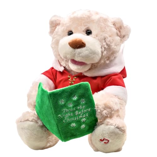 Cuddle Barn - Storytime Teddie | Animated Storytelling Holiday Bear Stuffed Animal Plush Toy Reads The Story T'was The Night Before Christmas, 10