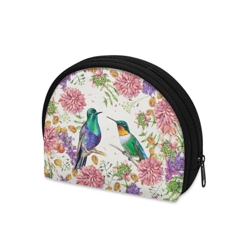 Hummingbird Wallet for Women with Zipper Flower Wallet Pouch Bag for Girls3