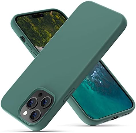 OitiYaa Silicone Case Compatible with iPhone 14 Pro Max Case 6.7 Inch, Soft Ultra Slim Protective Shockproof Liquid Silicone Phone Case with Anti-Scratch Microfiber Lining,Stone
