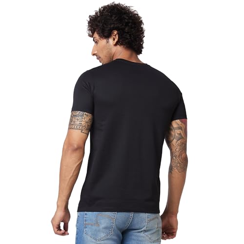 Image of Spykar Men's Slim Fit Round Neck Half Sleeve Solid Casual T-Shirt