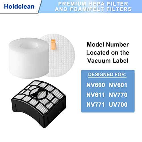 Image of UV700 Vacuum Filters Replacement for Shark DuoClean Lift-Away Upright Vacuum NV770, NV771, NV611, Replacement Parts XFF600 XHF600 (2 HEPA + 4 Foam + Felt Filter)