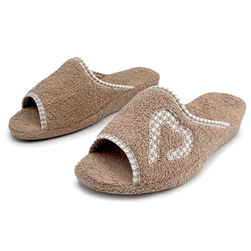 JOMIX Zapatillas Mujer Vera de Toalla Ortopédicas Chanclas Rizo Abierta por Casa Pantoflas Cuña Baja Anatómicas Ergonómicas Suela de Corcho Ligeras para Mayores Beige 40