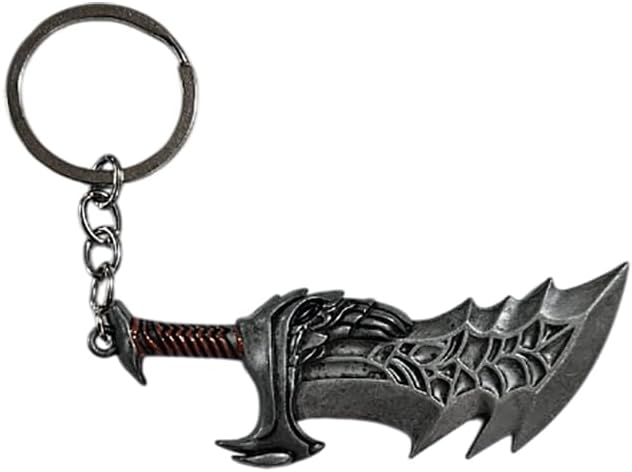 Metal Key Ring 9.5 cm โ God โ Warrior โ Blades, Grey, XL