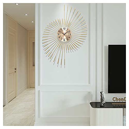 Horloge de décoration à quartz moderne silencieuse dorée 3D