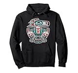 Northwest Coast Totem Pole Art - Eagle - Native Bird Pullover Hoodie