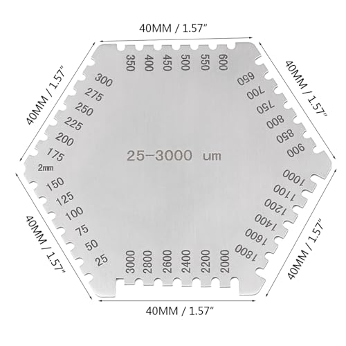 Calibrador de Película Húmeda Respicefinem de Acero Inoxidable Alta Precisión de 25 a 3000 μm miniatura 3