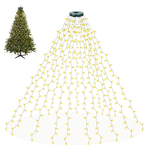 Flechllary Cascading Twinkle Lights for Christmas Tree,400 LED Christmas Tree