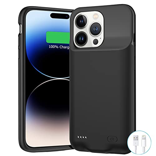 Battery Case for iPhone 14 Pro Max, Newest 8500mAh Portable Charging Case with CarPlay Compatible with iPhone 14 Pro Max (6.7 inch) Rechargeable Battery Pack Charger Case (Black)