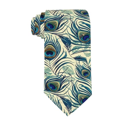 Buyidec Men'S Fashion Tie Peacock Feather Necktie Casual Gentleman Necktie Suit Ties One Size