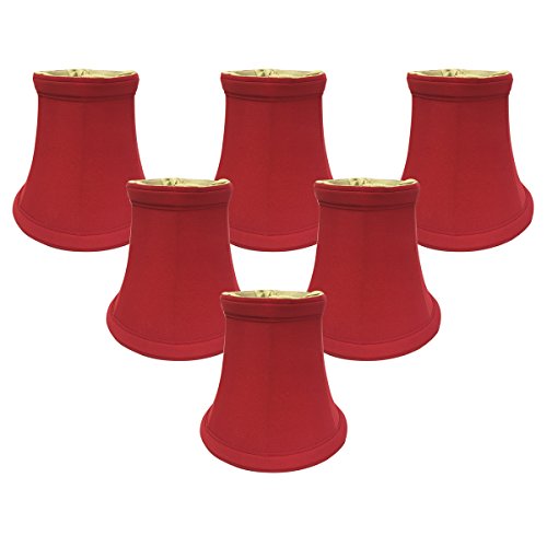 Royal Designs, 6-Pack, Red Bell Chandelier Lamp Shade, Size 5, CS-201RED-6